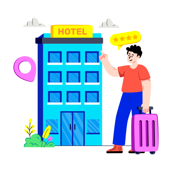 Hotel Location, Motel, Commercial Building, Apartment, Guest House, illustration