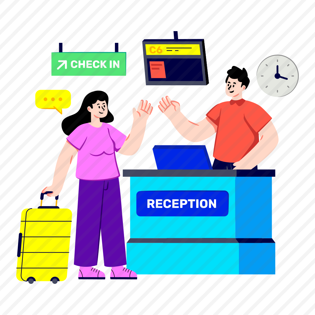 Reception Table, Reception Desk, Info Table, Info Desk, Male Receptionist preview