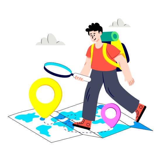 Search Location, Explore Map, Gps, Navigation, Geolocation illustration