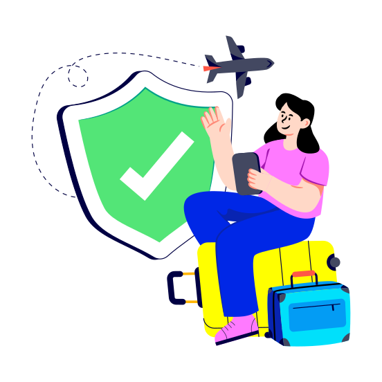 Secure Flight, Flight Security, Travel Security, Travel Protection, Secure Travel illustration