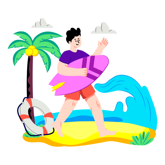 Surfboard, Surfing, Adventure Board, Wakeboard, Flowboard illustration
