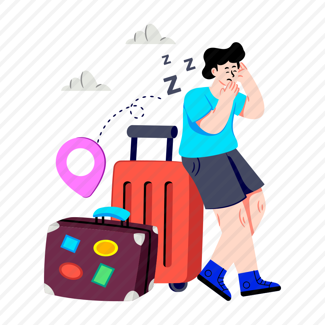 Tired Traveler, Tired Tourist, Tiredness, Bagpacker, Snoozing preview