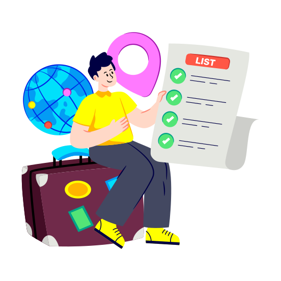 Travel List, Checklist, Todo, Worksheet, Task List illustration