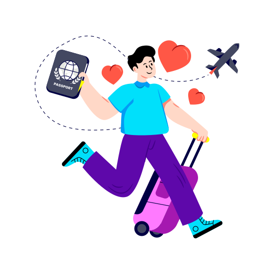 Travel Lover, Tourist, Backpacker, Journeyer, Air Travel illustration