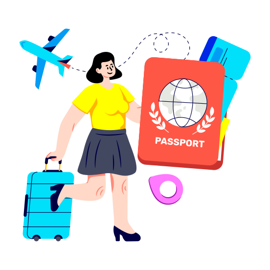 Traveler, Tourist, Backpacker, Journeyer, Air Travel illustration