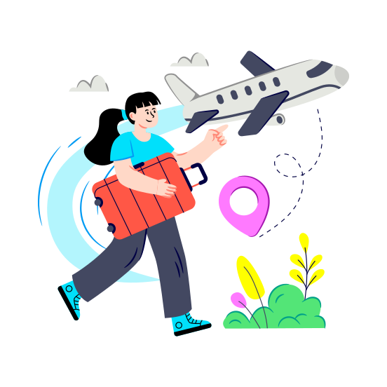 Traveler, Tourist, Backpacker, Journeyer, Air Travel,icons illustration