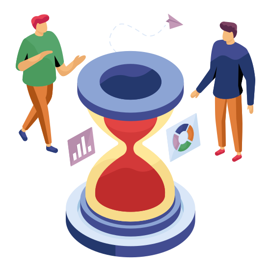 Business Time, Sandglass, Timer, Vintage Timepiece, Timekeeper Device, illustration