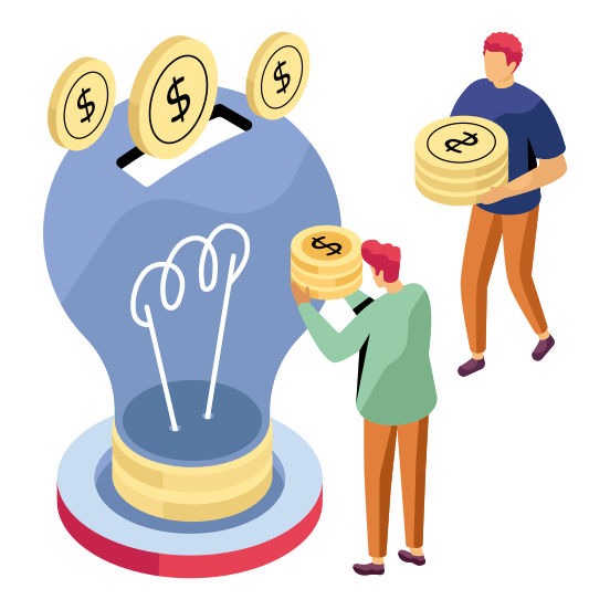Crowdfunding, Crowdsourcing, Financial Idea, Innovation, Bright Idea , illustration