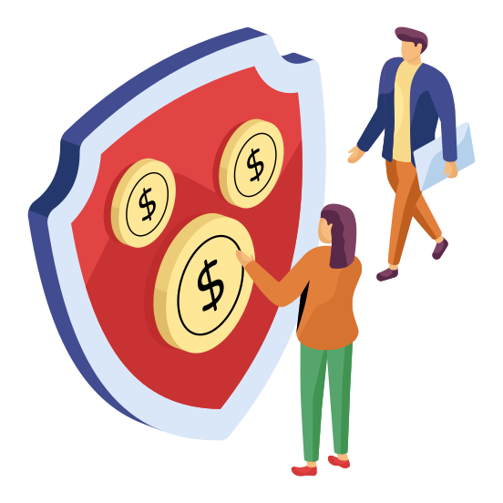 Financial Security, Financial Protection, Secure Money, Financial Assurance, Cash Security , illustration