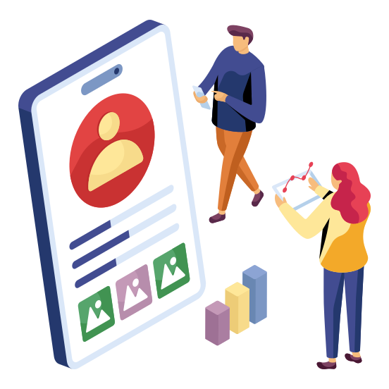 Mobile Profile, Mobile Account, Online Profile, Online Account, Mobile User , illustration