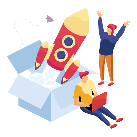 Product Launch, Product Startup, Product Initiation, Parcel Launch, Parcel Initiation , illustration