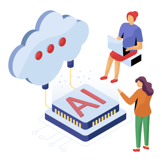 Cloud Ai, Artificial Intelligence, Cloud Technology, Cloud Computing, Cloud Service , illustration