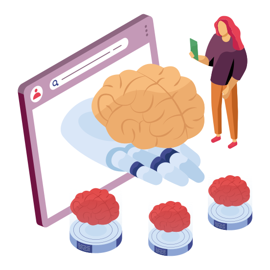 Online Brain, Cerebrum, Human Organ, Intelligence, Human Mind, illustration