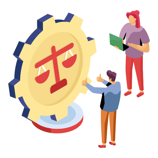 Law Management, Law Development, Justice Management, Justice Development, Law Setting, illustration
