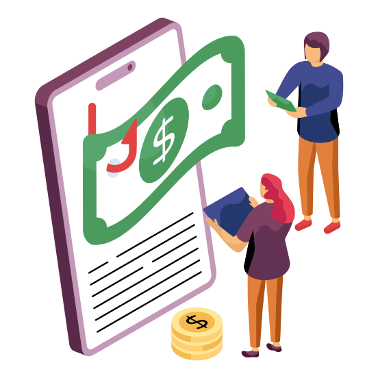 Money Phishing, Cash Phishing, Financial Phishing, Money Spoofing, Financial Spoofing , illustration