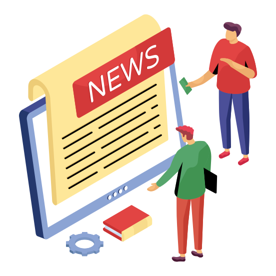 Online News, Newspaper, Print Media, Mass Media, Newsletter , illustration