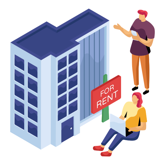Building For Rent, Architecture, Real Estate, Property, Commercial Building, illustration