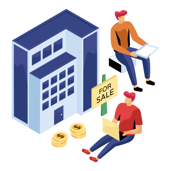 Building For Sale, Architecture, Real Estate, Property, Commercial Building, illustration