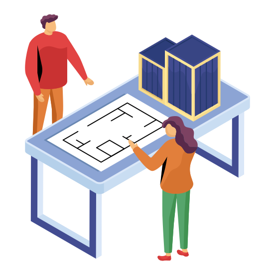 Construction Map, Blueprint, Engineering Map, Construction Plan, Engineering Plan, illustration