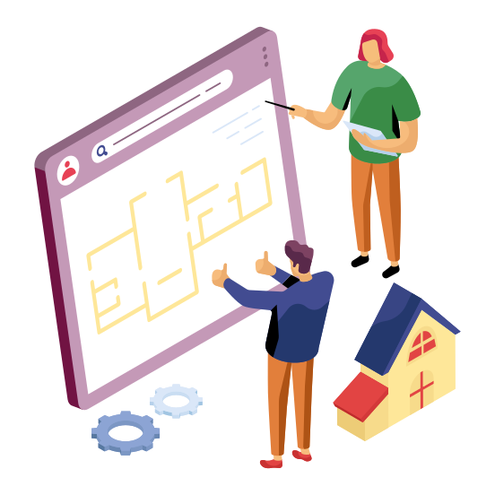 Construction Map, Blueprint, Engineering Plan, illustration