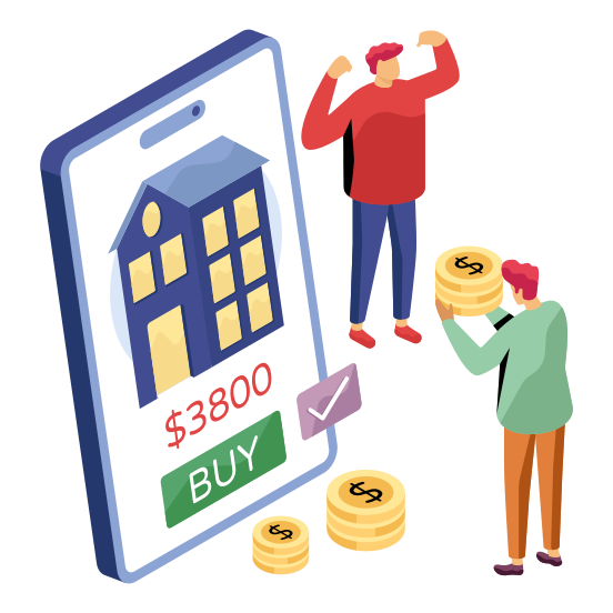 Home Payment, House Payment, Property Payment, Real Estate Payment, Buy Home Online , illustration