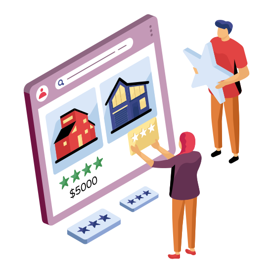 Home Ratings, Home Reviews, Property Ratings, Property Reviews, Online Estate , illustration