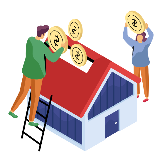 Home Savings, House Savings, Property Savings, Money Accumulation, Real Estate Savings, illustration