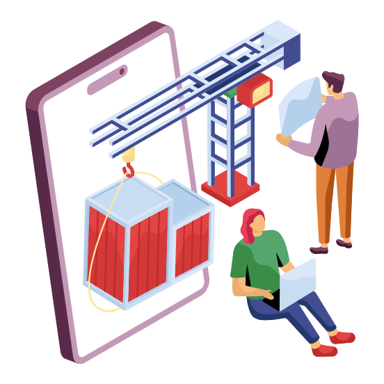 Mobile Construction, App Under Construction, Application Construction, Phone Construction, Online Construction , illustration