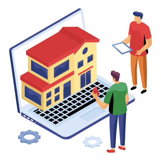 Online Property, Online House,  Real Estate Website,online Home, Online Real Estate, illustration
