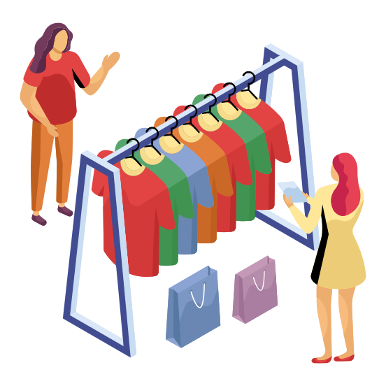 Cloth Racks, Attire, Apparel, Shopping Racks, Commerce, illustration