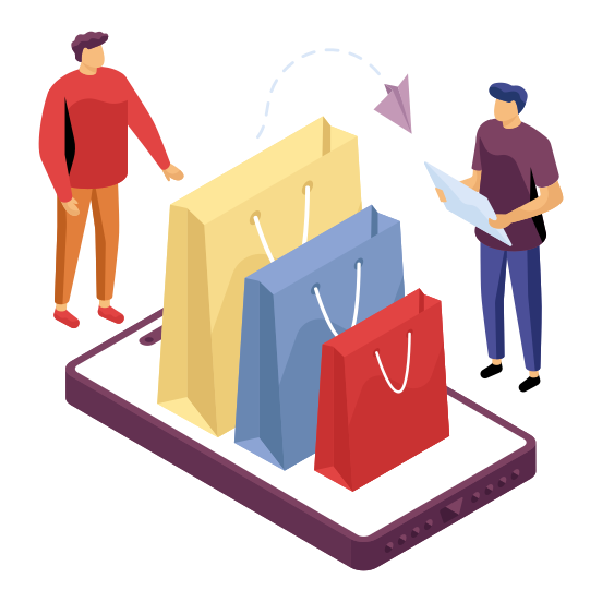 Mobile Shopping, Eshopping, Ecommerce, Shopping App, Buy Online , illustration