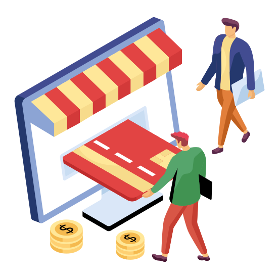 Online Card Payment, Online Payment, E Payment, Ecommerce, Secure Payment, illustration
