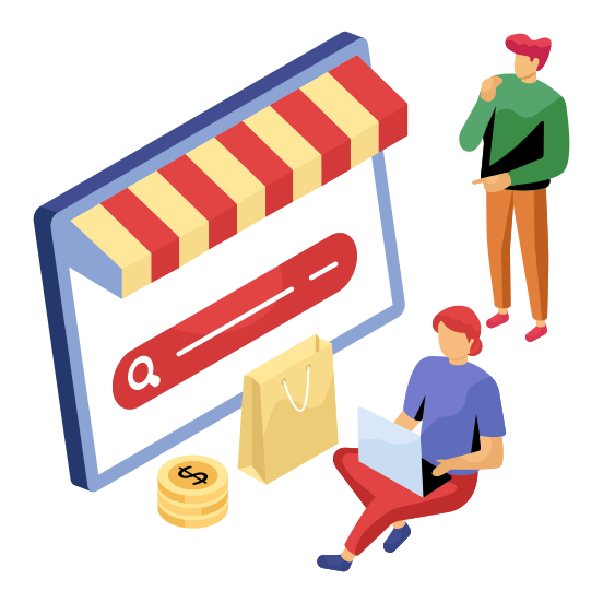 Online Shop, Online Store, Eshop, Estore, Ecommerce, illustration