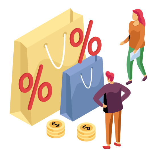 Shopping Discount, Shopping Sale, Shopping Bag, Commerce, Discount Sale, illustration