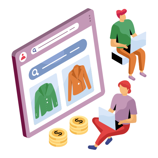 Web Shopping, Eshopping, Ecommerce, Shopping Website, Buy Cloth Online , illustration
