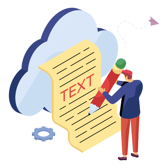 Cloud Content Writing, Blog Writing, Article Writing, Copywriting, Cloud Text Writing , illustration