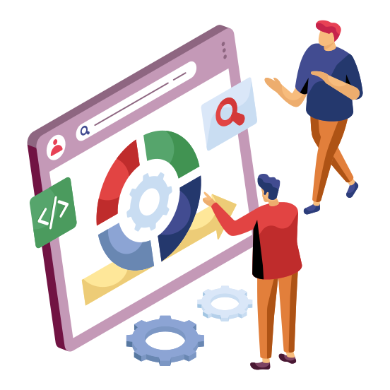 Data Management, Data Development, Infographic, Statistics, Analytical Setting , illustration