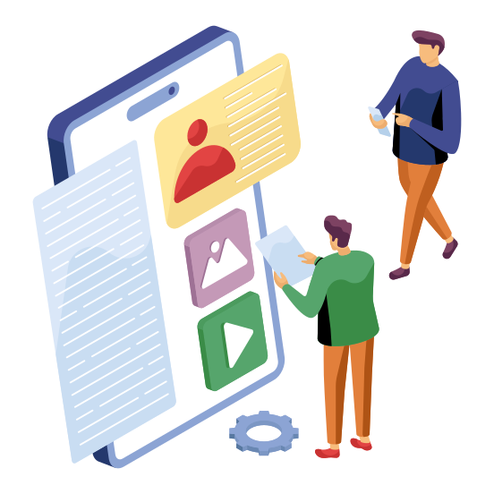 Mobile Profile, Mobile Account, Online Profile, Online Account, Profile Login, illustration
