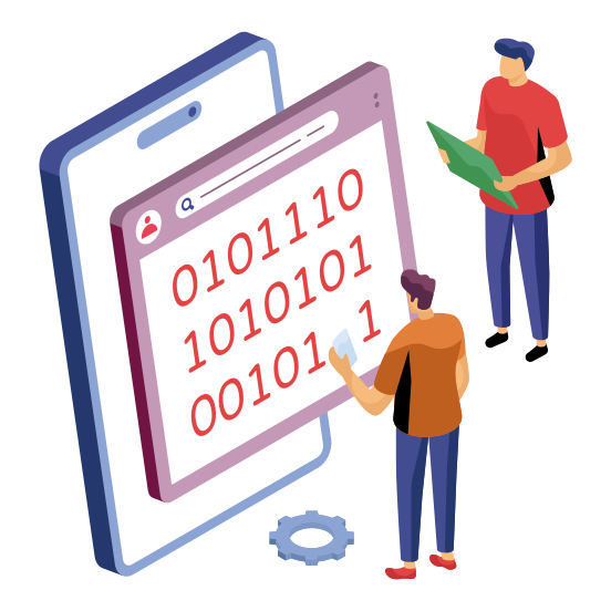 Binary Data, Binary Code, Digital Code, Online Coding, Numeric Code, illustration