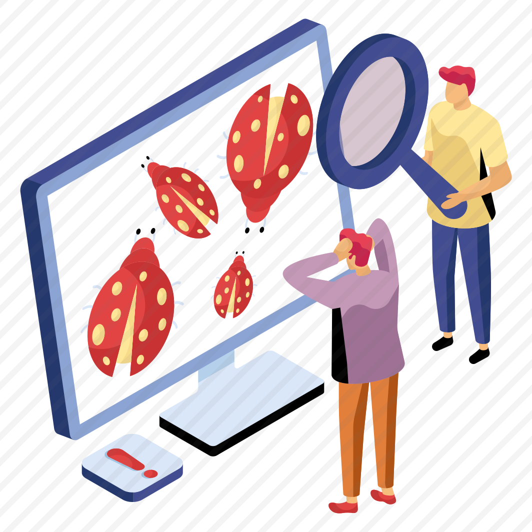 Bug Testing, Bug Analysis, Debugging, Search Virus,  Search Bug, preview