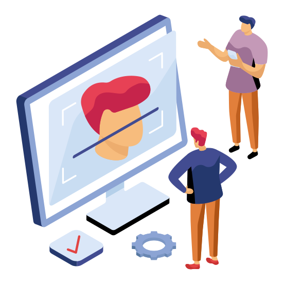 Face Recognition, Image Recognition, Profile Recognition, Face Scanner, Profile Scanning, illustration