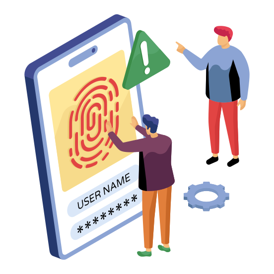 Fingerprint Error, Fingerprint Alert, Fingerprint Problem, Thumbprint Error, Thumbprint Problem , illustration