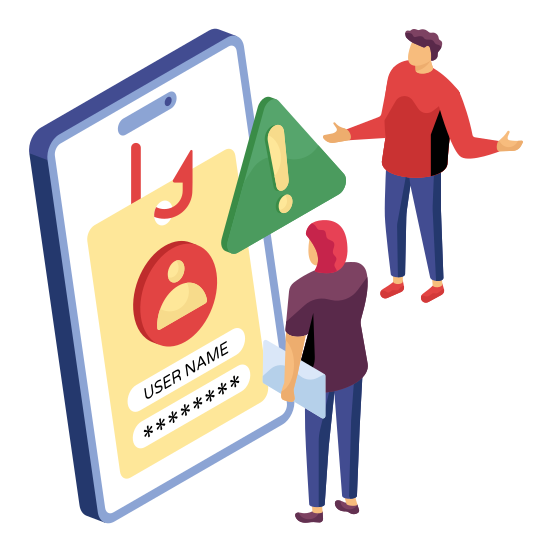 Profile Phishing, Profile Spoofing, Cybercrime, Cyber Attack, Profile Hacking , illustration
