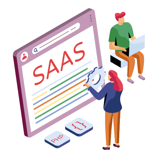 Saas, Software As A Service, System Management, System Development, System Setting , illustration