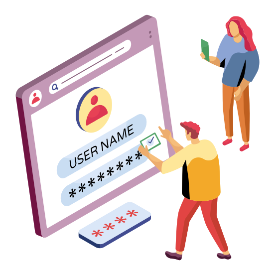 Secure Profile, Profile Login, Profile Passcode, Profile Security ,profile Password illustration