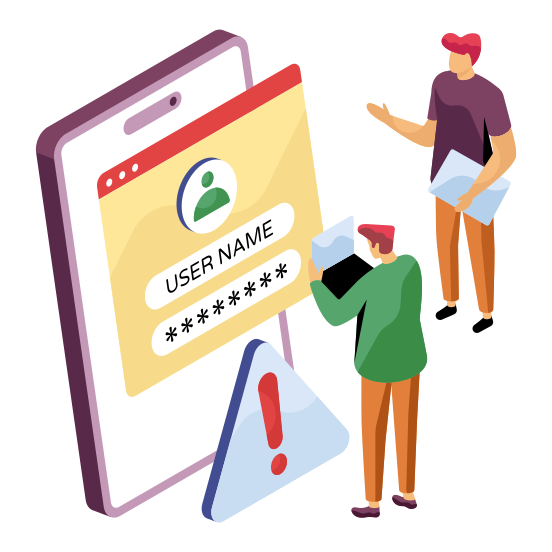 Secure Profile, Profile Login, Profile Password, Profile Passcode, Profile Security , illustration