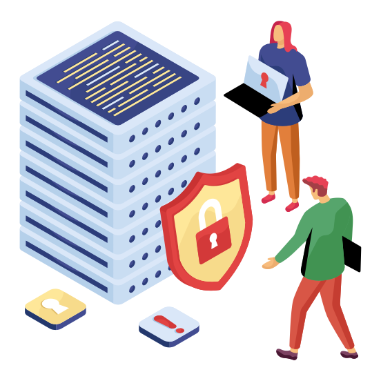 Server Security, Server Protection, Secure Server, Dataserver Security, Db Protection , illustration