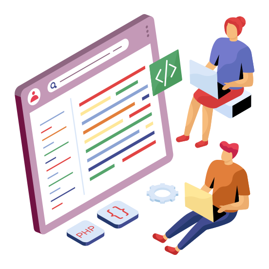 System Coding, System Programming, Software Development, Html Coding, Web Technology, illustration