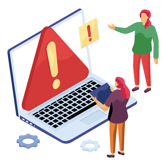 System Error, System Alert, System Warning, Laptop Error, Laptop Alert , illustration