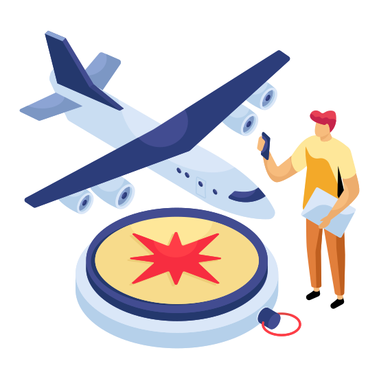 Flight Navigation, Flight Orientation, Flight Direction, Travel By Air, Aeroplane , illustration